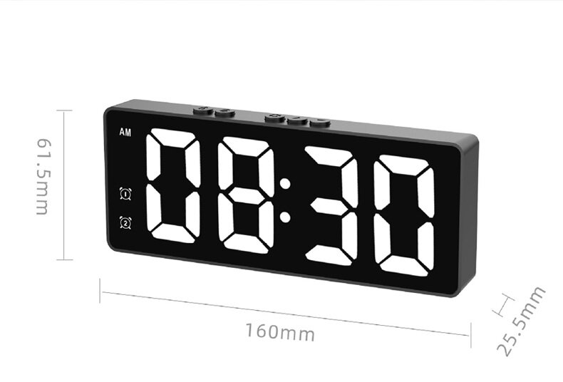 Private model simple LED electronic alarm clock clock student plug-in dual-purpose small alarm clock, digital clock voice activated temperature clock