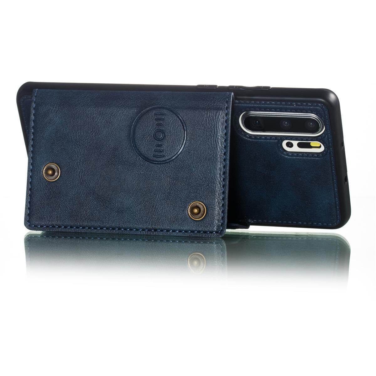 Cho Huawei p30pro da trường hợp nhiều Folio lật Bìa Wallet trở lại trường hợp vỏ, có thể làm việc với gắn trên xe hơi, ẩn thẻ tín dụng ID khe giữ, retro nút kim loại clasp, đứng hỗ trợ