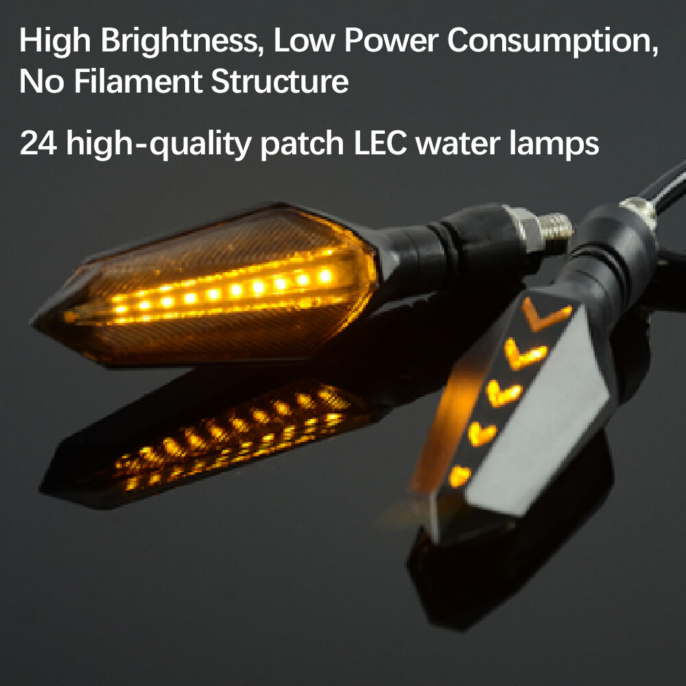 Vastar High quality 2pcs 10mm Universal Motorcycle LED Turn Signal Lamp Sequential Flowing Flash Indicator Lights Amber Running Light