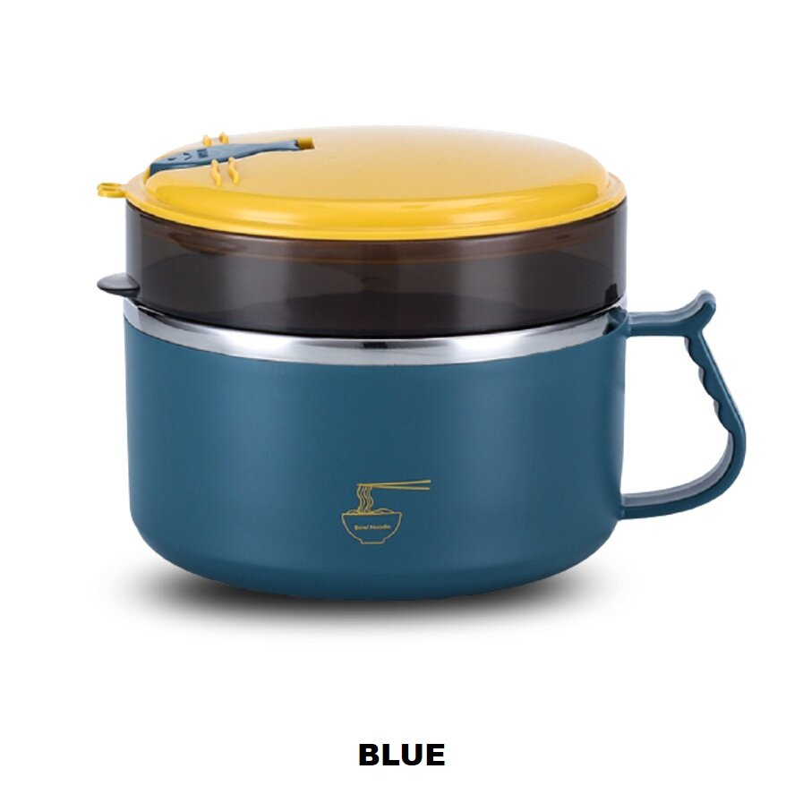 1500ml Hot Lunch Box 2 Layer Food Thermal Flask Noodle Rice Bowl Bekas