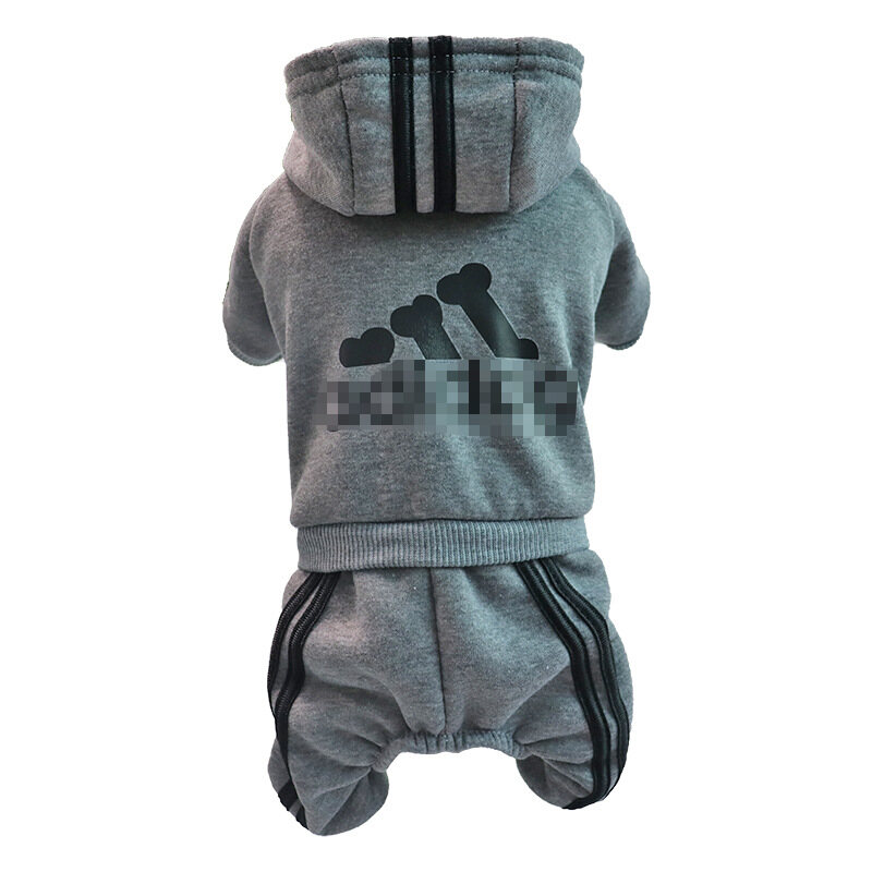 DY Loving Dog Clothes Tide Brand Logo Printed Pet Four-legged Hoodie Adidog Breathable Sport Cardigan Pet Outfit for Shihtzu Pomeranian Teddy Schnauzer