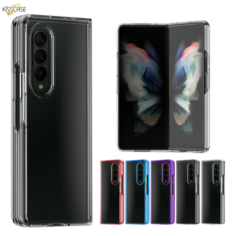 KISSCASE for Samsung Galaxy Z Fold 3 5G Acrylic Transparent Shockproof Phone Case for Galaxy Z Fold 3 Hard PC Frame Back Cover