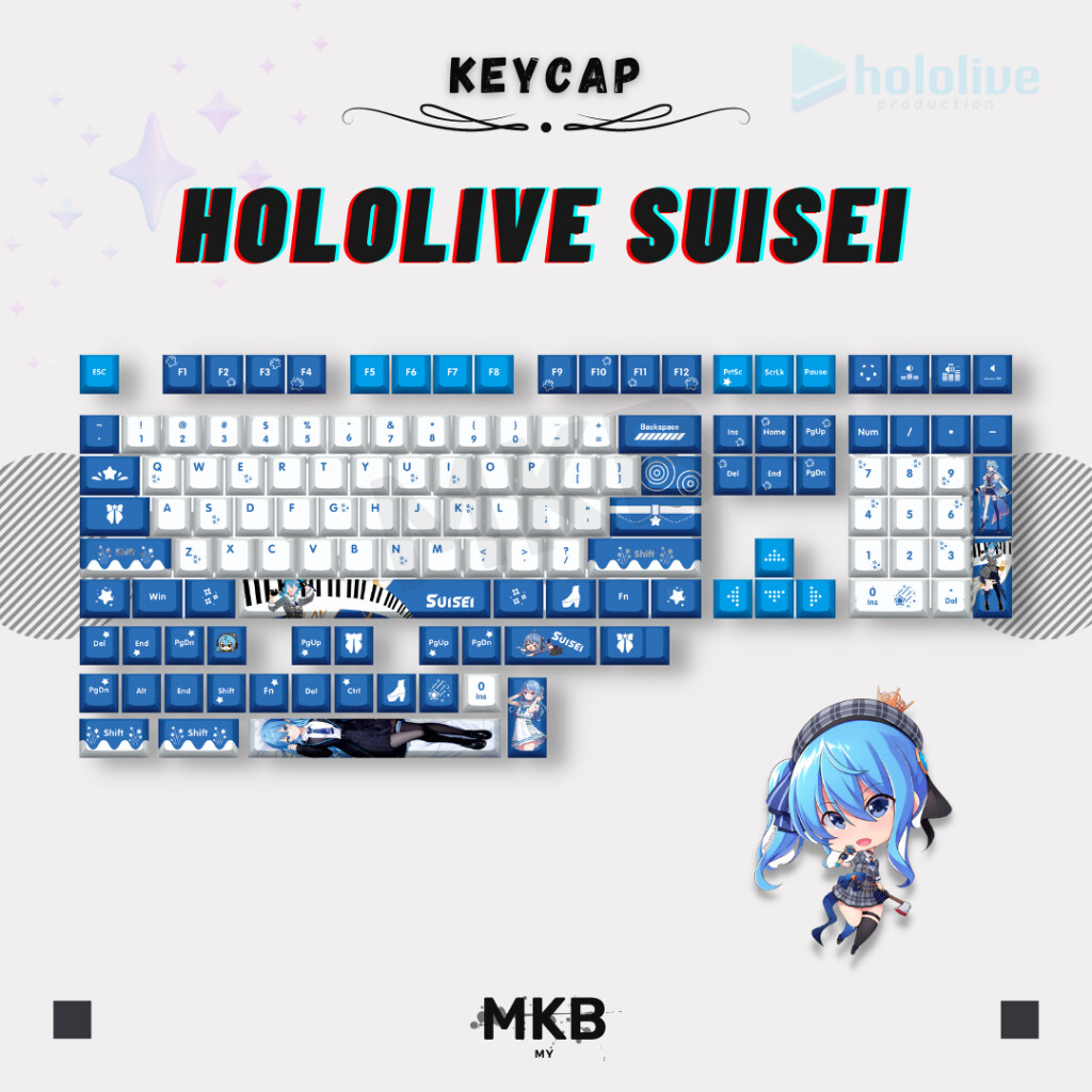 [READY STOCK] Hololive Hoshimachi Suisei Anime Vtuber PBT Cherry