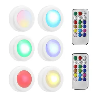 Fortunet 3 6 Pcs Wireless Led Puck Lights Rgbw Color Changing