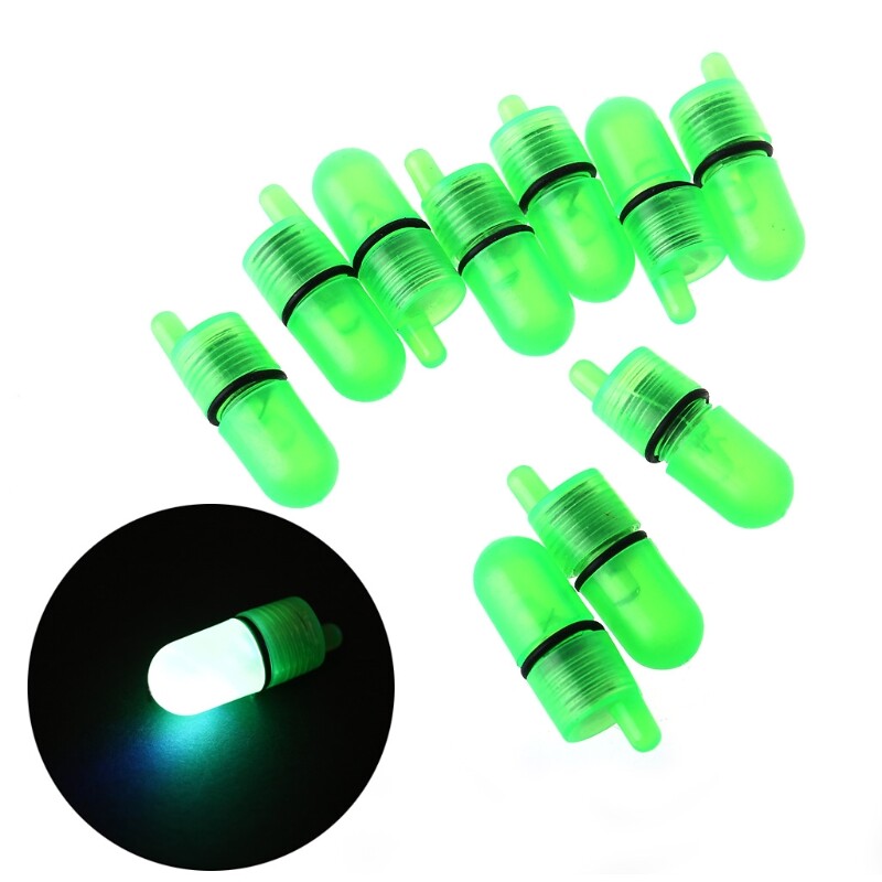 10pcs Night Float Fishing Rod Tip LED Light  Alarm Bell Bite Carp Clip Alerter