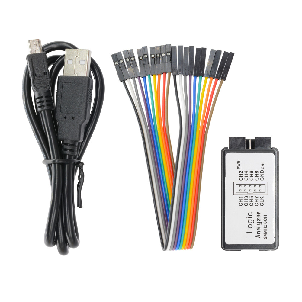 Diymoreusb 24mhz 8ch 24mhz logic analyzer device set usb cable for arm fpga m100