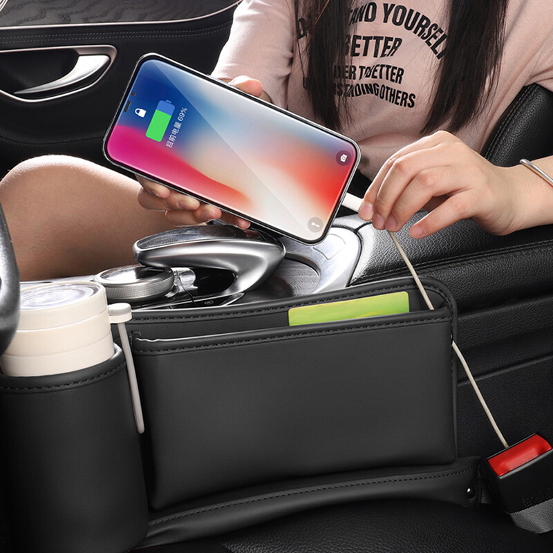 SEAMETAL Universal Car Storage Box Multi-function Organizers Auto Seat Central Control Plug Seat Gap Storage Bag