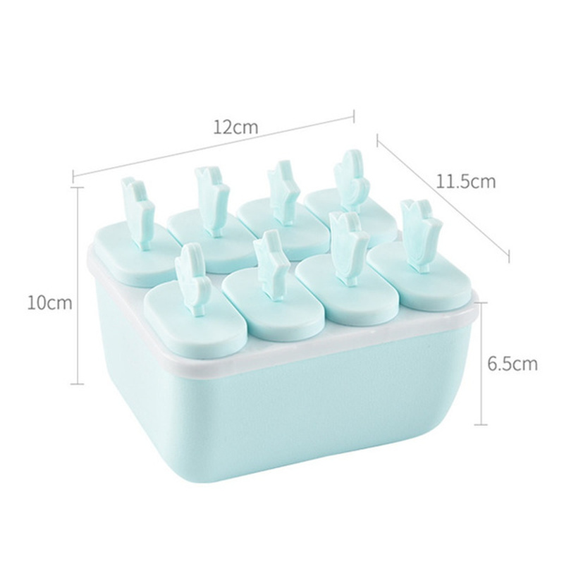 8-Cell Reusable Mould Tray DIY Popsicle Ice Cream Maker Square