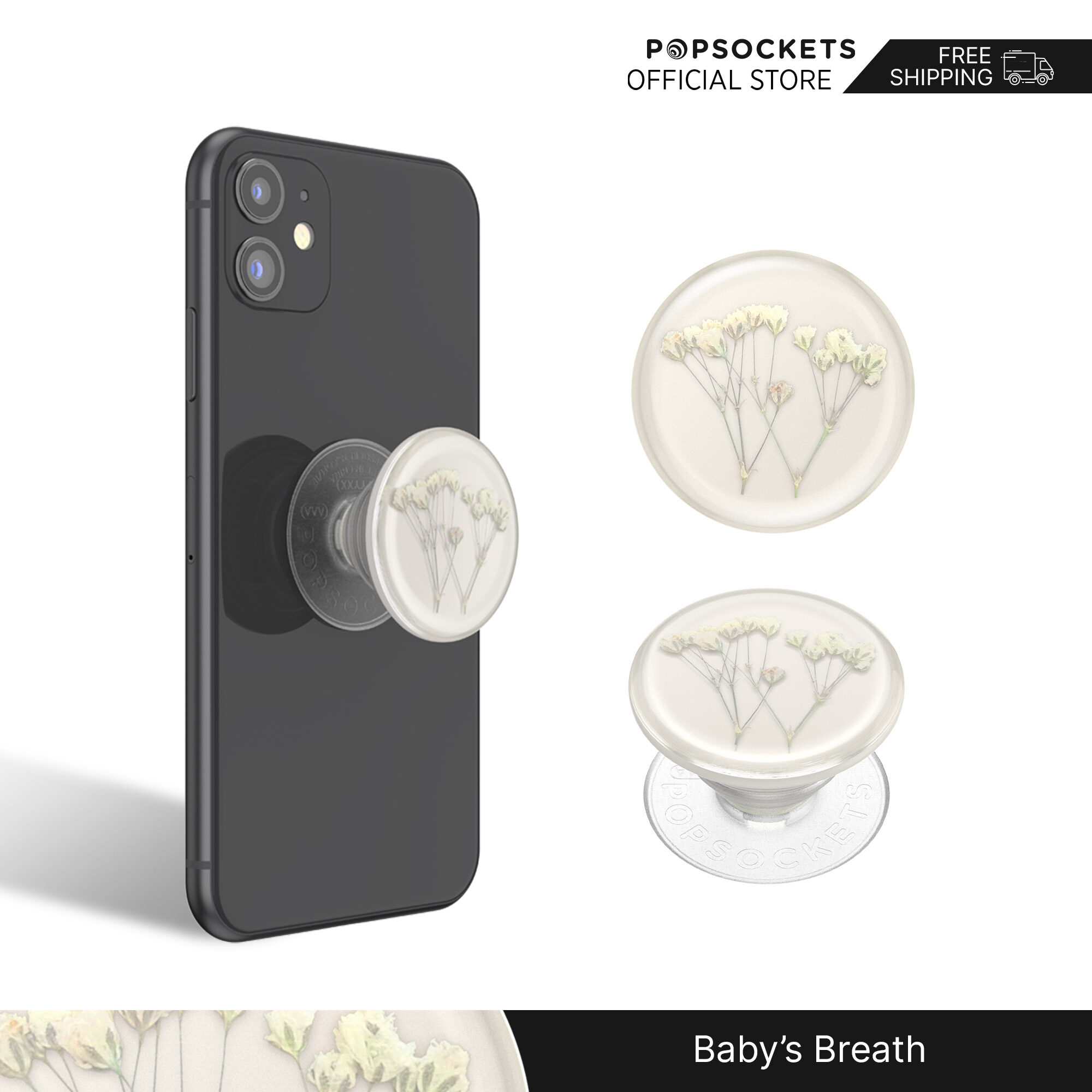 PopSockets Pressed Flower PopGrip | The Premium Phone Grip | Best Phone Holder and Similar to a Phone Ring Holder | Desk Phone Stand and Car Phone Mount Compatible | Cellphone Holder and Cellphone Grip for All Brands | Pop Socket | Pop Sockets