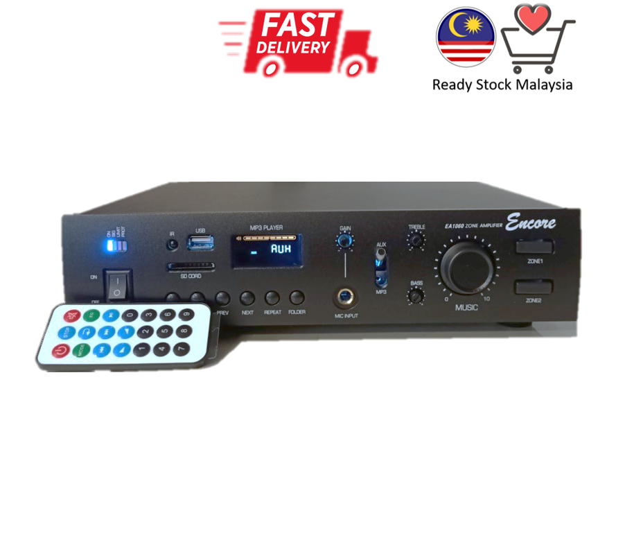 EA1060 100V 60W Compact PA Amplifier With 2 Zone Selector For Background  Music & Speech. Suitable for Cafe, Boutique, Small Office, Classroom |  Lazada