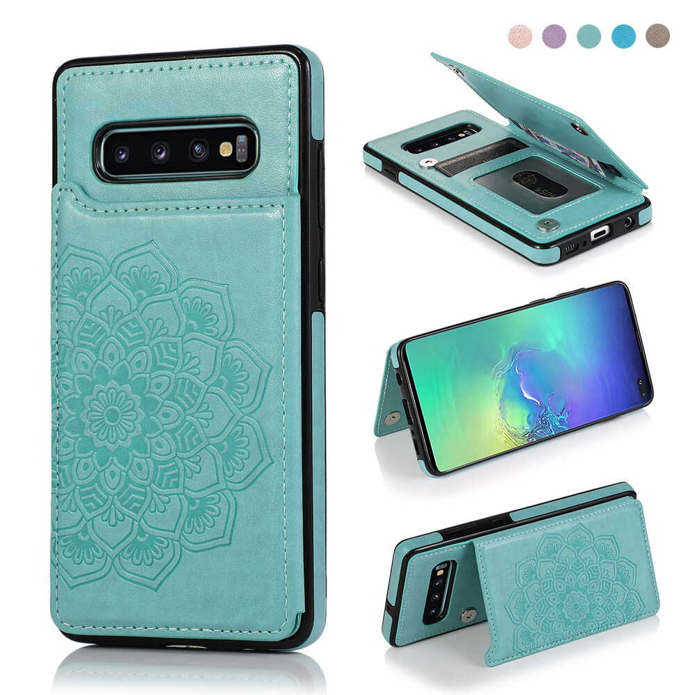 Phone Case For Samsung Galaxy S8/S8+/S9/S9+/S10/S10+/S10E/S20/S20+/S20 Ultra Case Embossed Mandala Phone Wallet Cover with Card Holder PU Leather Double Flip Casing