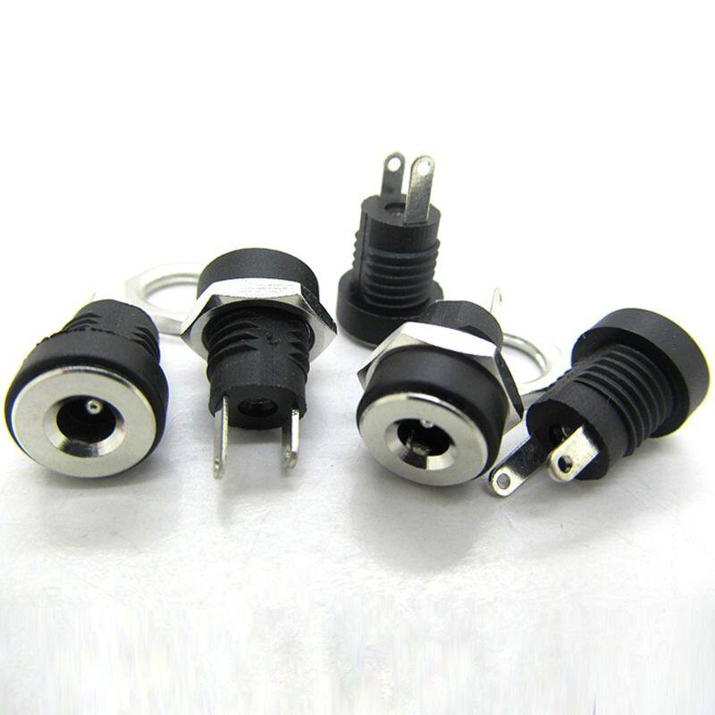 10pairs/set DC Power Connector Pin Female Male Jack Socket Plug Adapter 2/3Pins PCB Panel Mount Connector 5.5 x 2.1mm