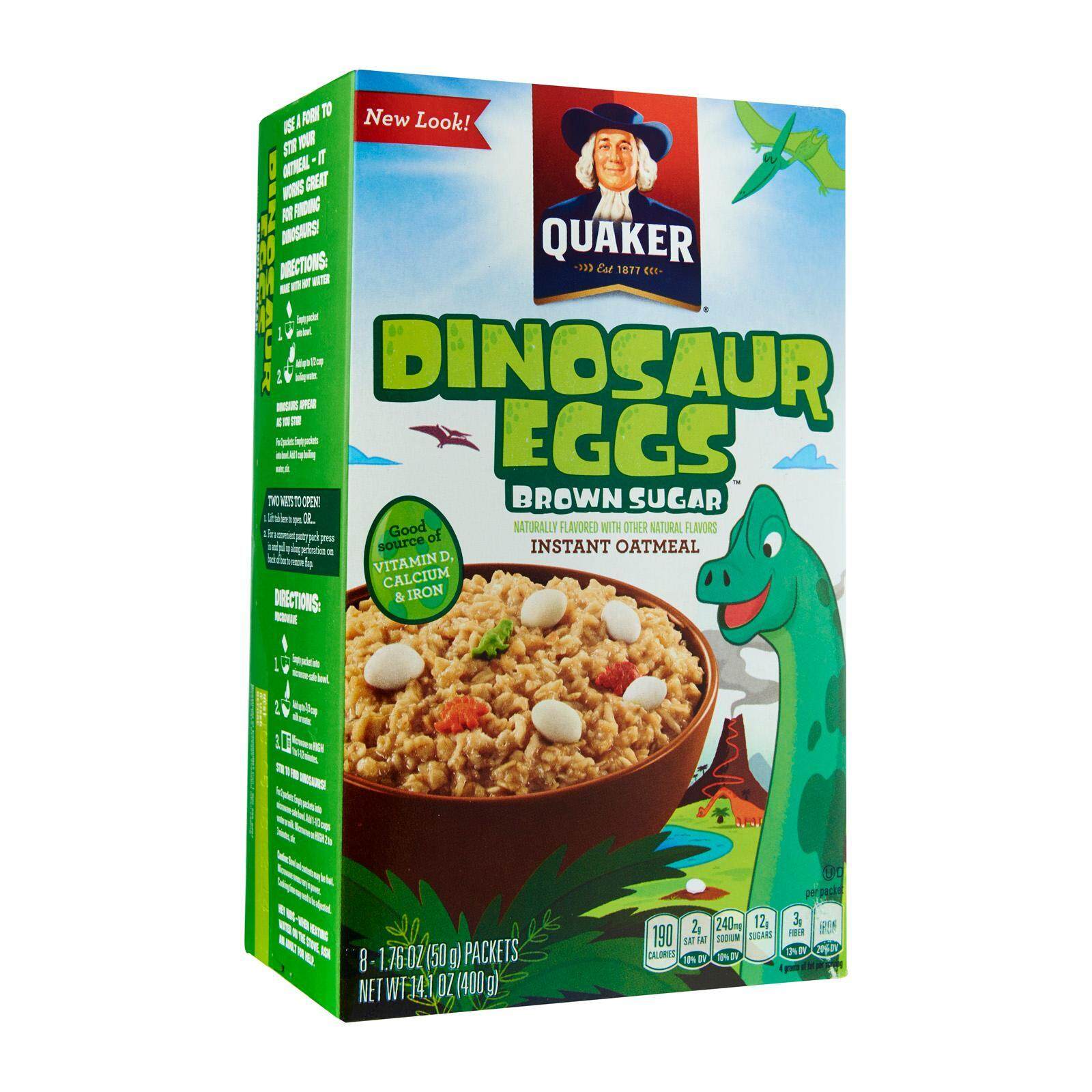 QUAKER Instant Oatmeal with Brown Sugar Dinosaur Eggs 390g Lazada
