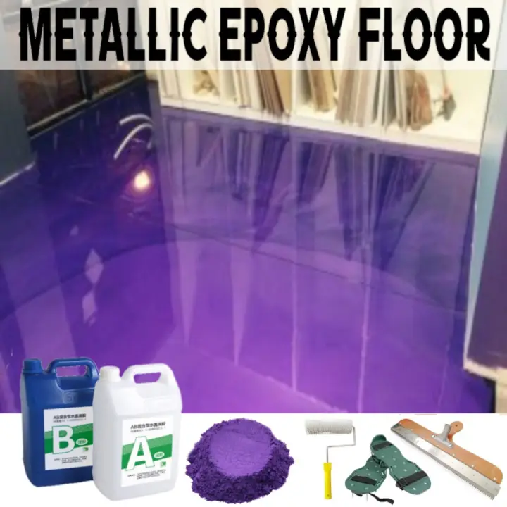 Metallic Purple Metallic Epoxy Floor Countertop Clear Epoxy Resin