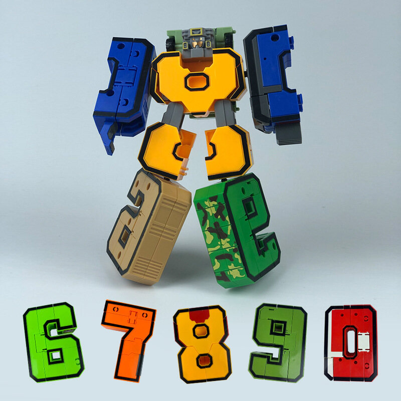 ELALA Blind Box Randomly Box Assemble Building Blocks Action Figure Robots Transformation Car Deform Number Letters Alphabet Math Toys
