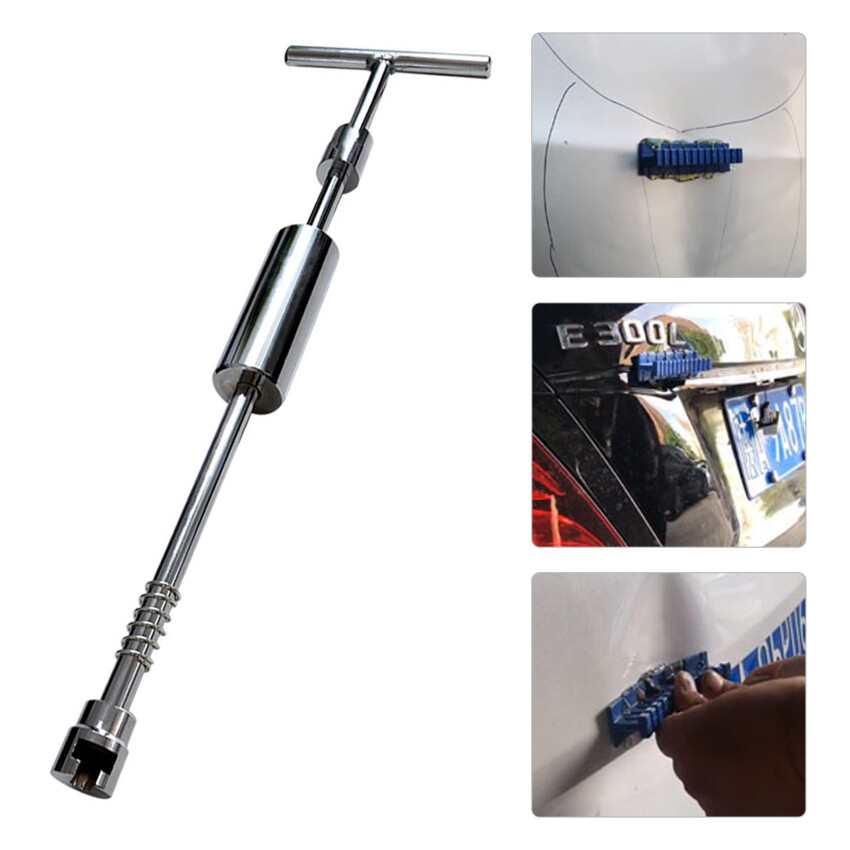 Dụng Cụ Sửa Chữa Vết Lõm Không Sơn Cho Xe Hơi Bộ Dụng Cụ Tháo Gỡ Búa Trượt Búa Đảo Chiều Dụng Cụ Có Giác Hút Thân Xe/Keo Dính Màu Xanh Dương