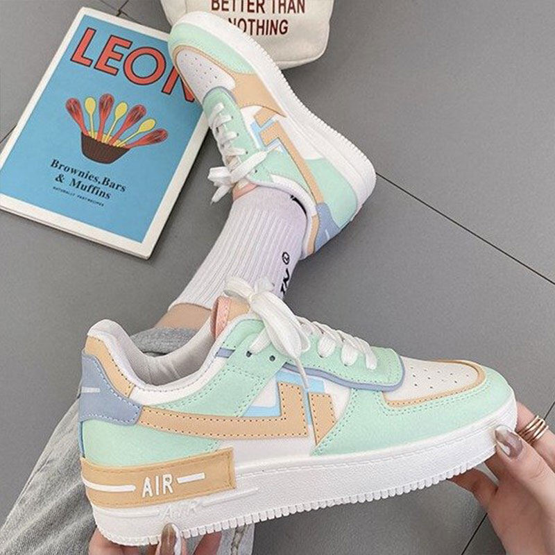 LAL Macarons Harajuku style sneakers Versatile skateboard little white shoes Student women's shoes