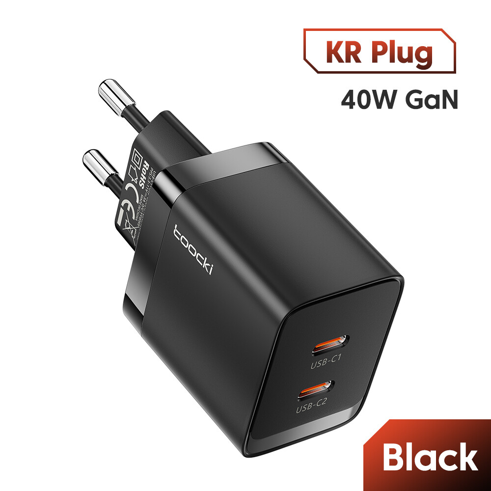 Toocki gan usb charger 40w pd usb type c charger for xiaomi 12 iphone 13 14 pro realme qc 3.0 type c quick fast charging adapter