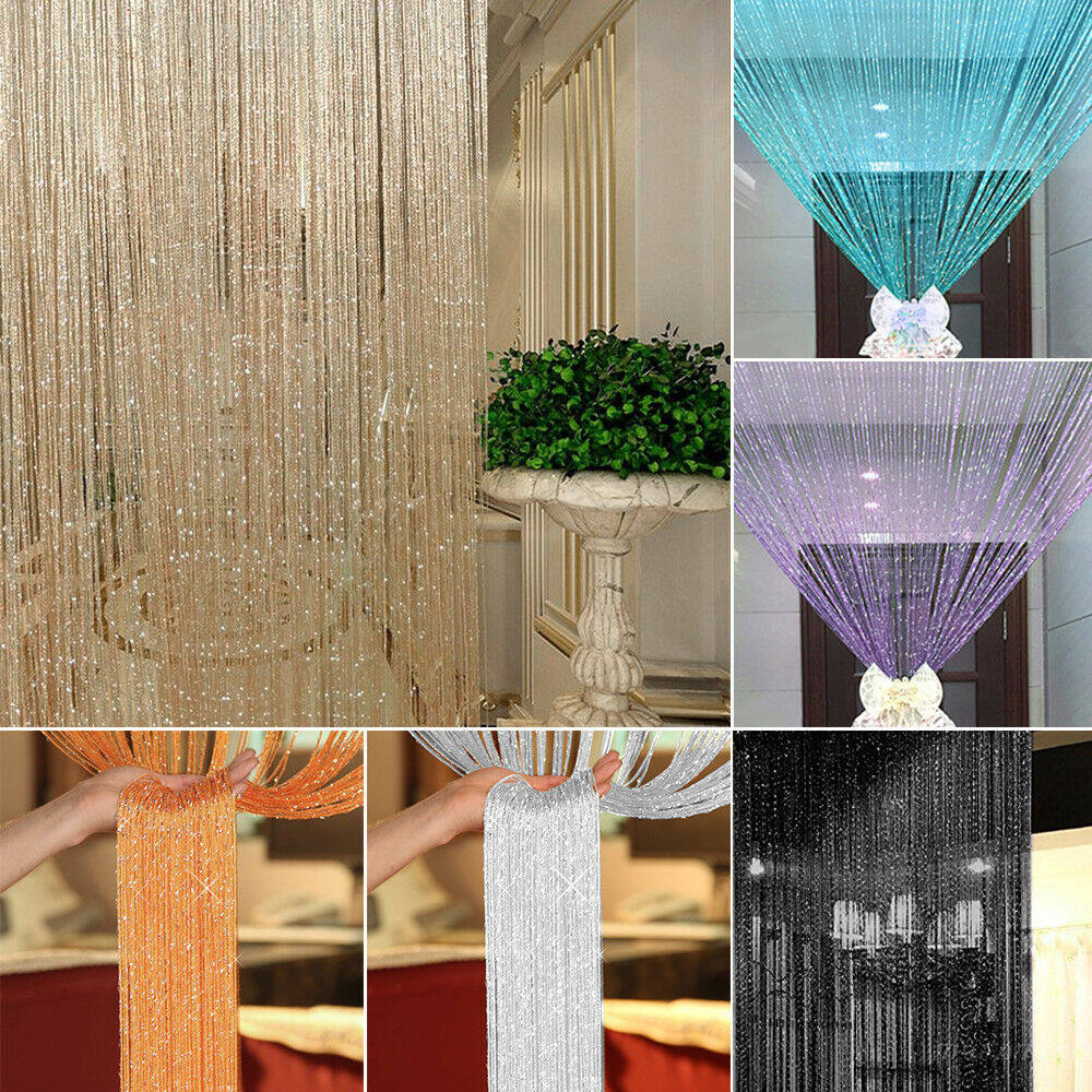 ♥Ready Stock♥ Curtain Sale for Window Buy 1 Take 1 Glitter String Door Curtain Fly Screen Room Divider Window Panels Tassel Beads