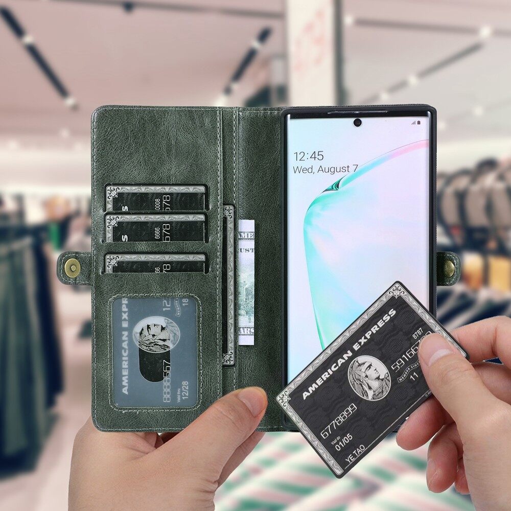 Ốp Lưng Cho Samsung Galaxy Note 10/Note 10 + Plus Chất Liệu Da PU Có Thể Tháo Rời Từ Tính Ví Lật Có Chân Đỡ Vỏ Bọc Với Vỏ Khe Đựng Thẻ