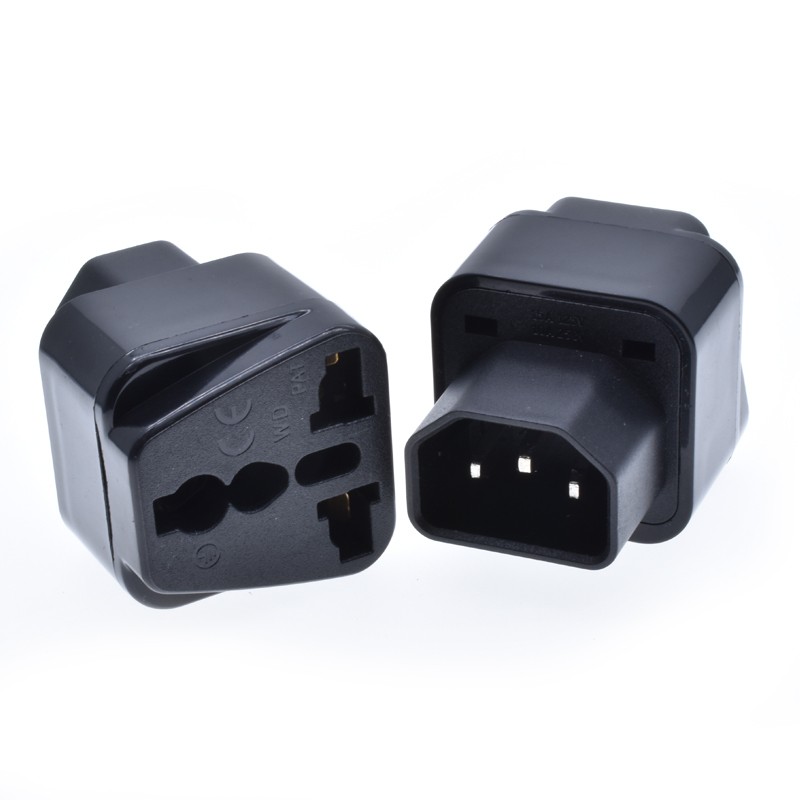 IEC C14 Male to Universal UK US CN Socket PDU UPS Power Adapter ...