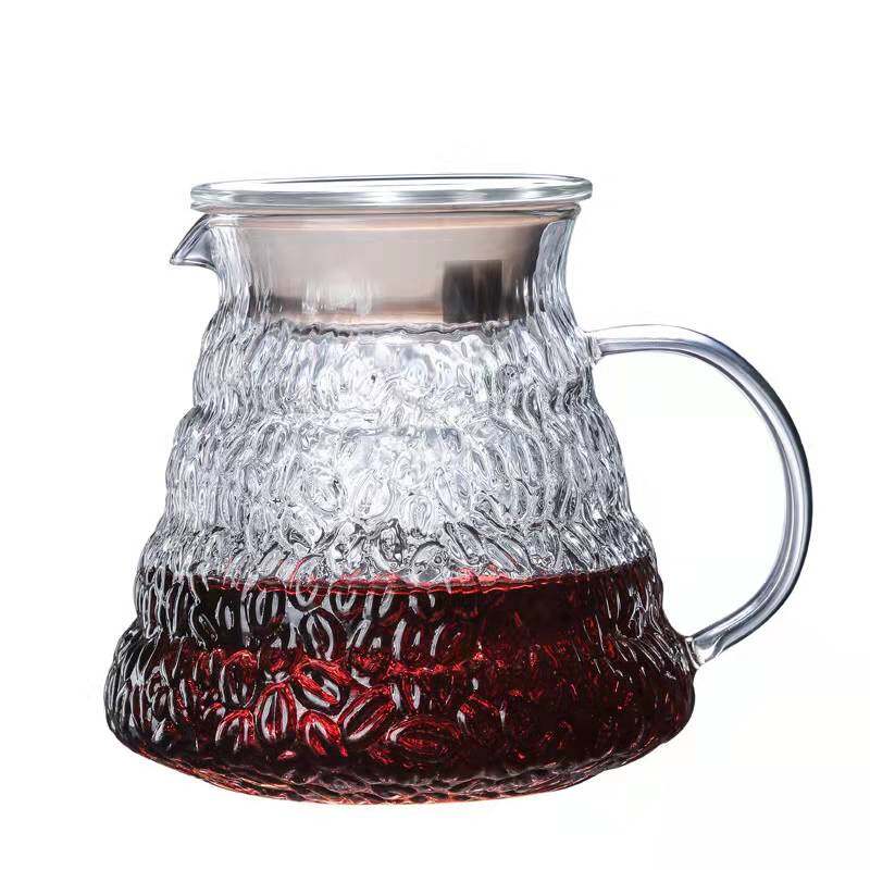 V60 Pour Over Glass Coffee Pot 600ml Range Coffee Server Pot Filter Carafe Drip Coffee Pot Tea Kettle Brewer Barista Percolator
