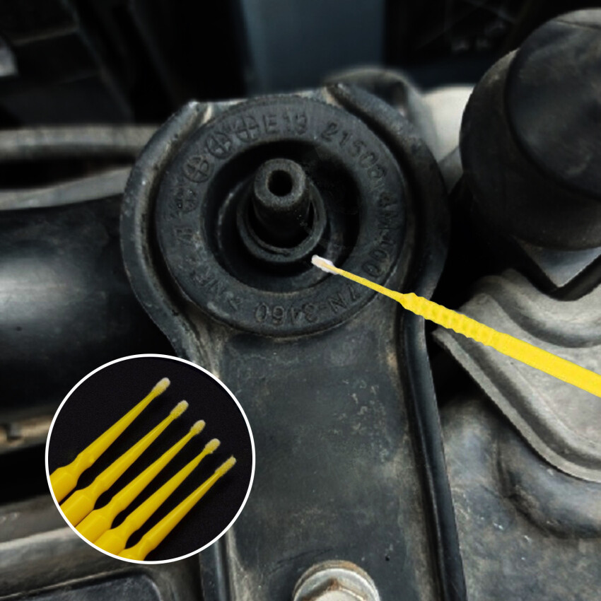 100ชิ้น Touch Up Paint Micro Brush ขนาดใหญ่2.5MMTips-พลาสติกสีเหลือง ...