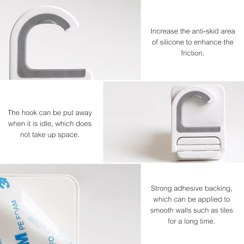 1pcs Broom Mop Rack Wall Mounted Self-Adhesive Mop Rack Organizer Kitchen Bathroom Storage Multi-Functional Hook
