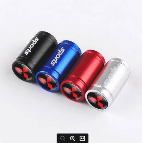(bochang) Red Car Styling 4pcs Metal Auto Wheel Tire Valve Caps For Mitsubishi Ralliart Asx Lancer Pajero 4 Outlander 3 Xl L200 Car Accessorie