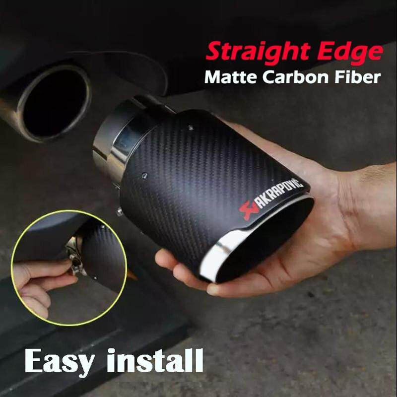 63mm//89mm Curved Exhaust Tips Car Akrapovic Carbon Fiber Muffler Pipe Universal