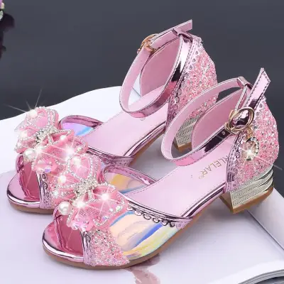 [Ready Stock]〖Free Shipping〗Children Kid Baby Girls Shoes Toddler Kids Baby Girls Bowknot Crystal Pearl Bling Party Princess Shoes Sandals shoes for kids