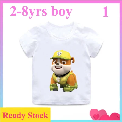 (2-8 years old) Boys T-Shirt Paw Patrol Summer Short Sleeve Children Kids Tops Baby Boys Cartoon T-Shirt Fashion
