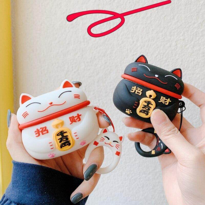 For AirPods 3 Case Cute Japan Lucky Cat Earphone Cases For Apple Airpods pro Earpods Cover Soft Silicone Headphone Cover