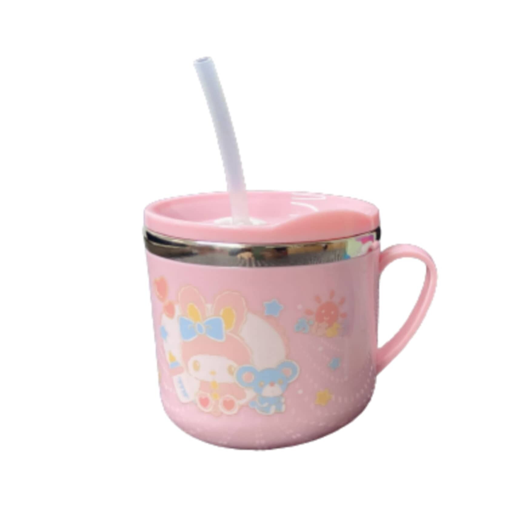 Training Milk Cup 304 Stainless Steel Baby Milk Cup Kids Mug Cartoon