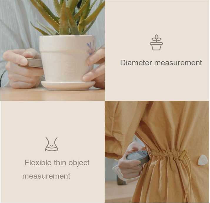 324 Ft Electronic Digital Tape Measure with LCD Display Digital Ruler Rechargeable Small Smart Long Distance Rolling Measuring Tool for Flat Curved Diameter Odd Shape High Precision Ideal Gifts