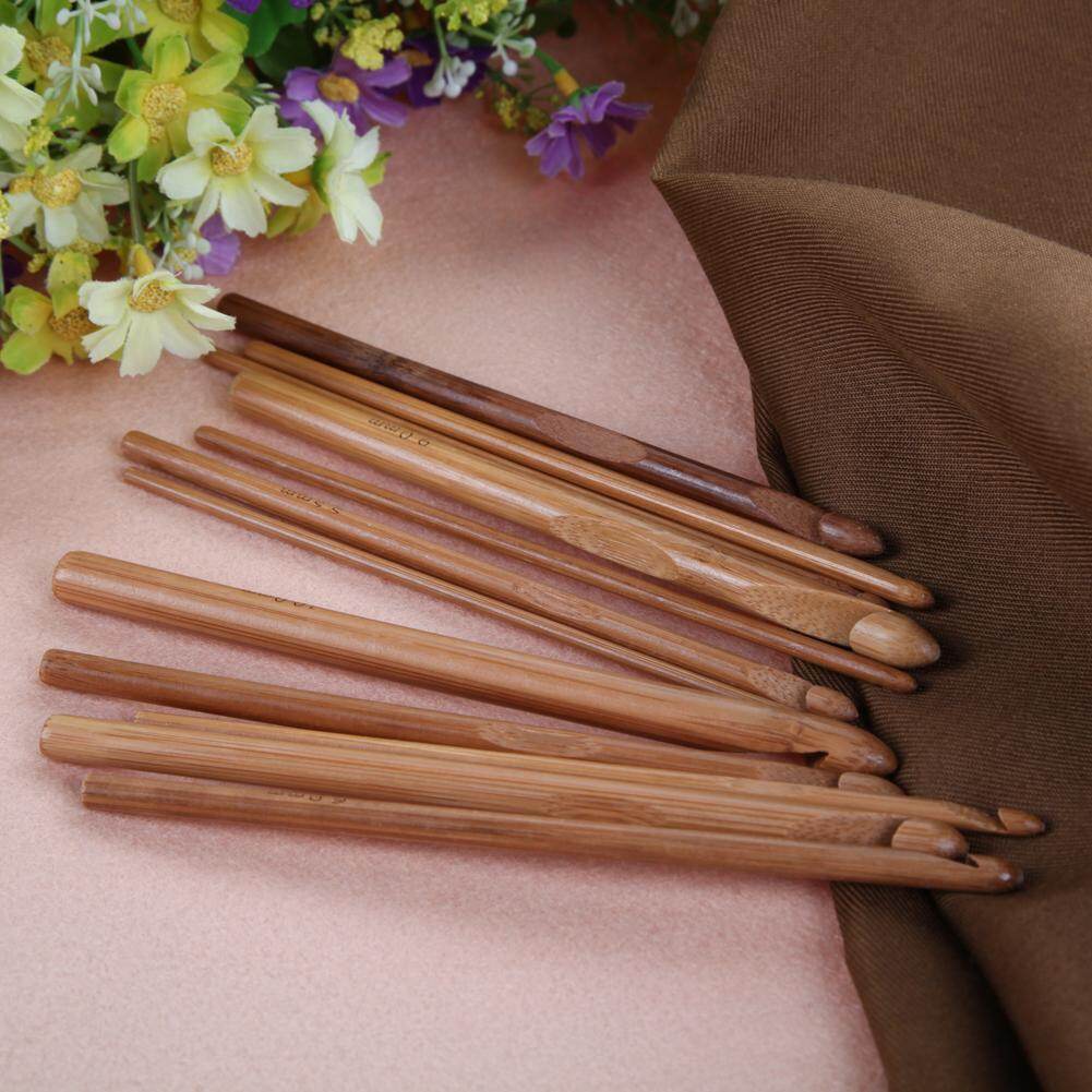 [Chinatera] 20pcs Bamboo Crochet Hooks Knitting Weave Needles Set with Case