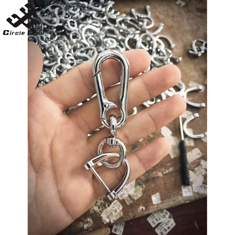 Circle Cool Metal Key Ring Holder Horseshoe Car Keychain Multi-function Keyring