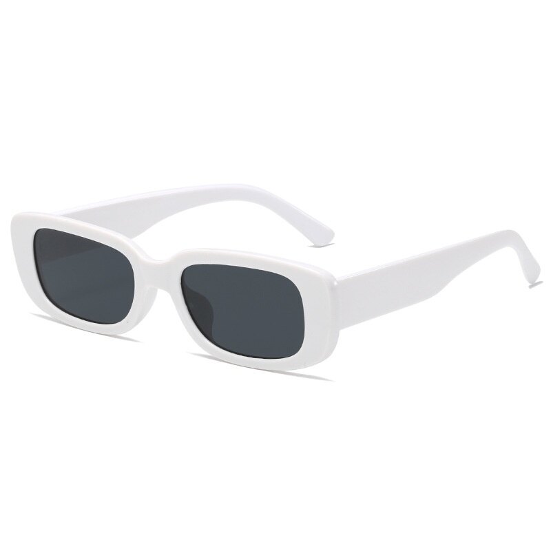 We Flower Vintage White Narrow Frame Sunglasses for Women UV400 Retro Fashion Sunglasses Eyewear