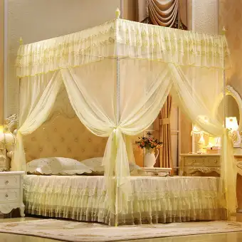 Three Door Open Princess Mosquito Net Double Bed Curtains Sleeping