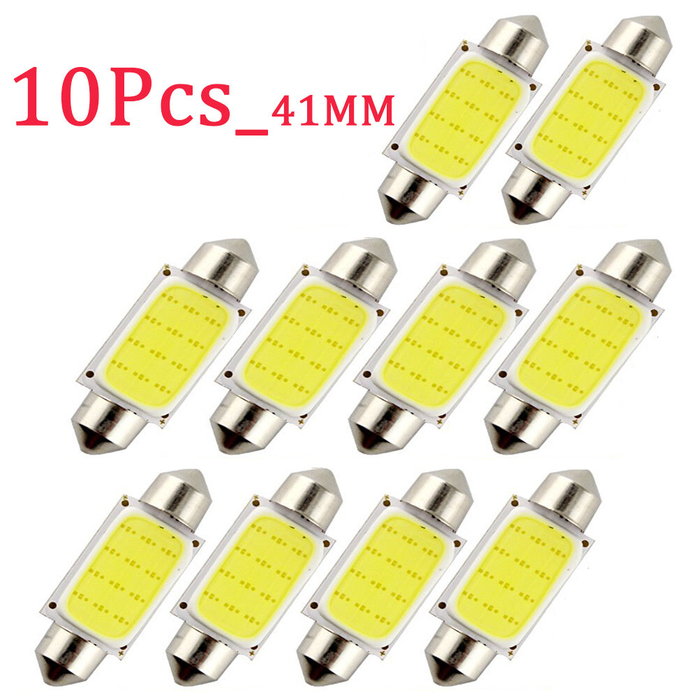 Aitemay 10pcs 31/36/39/41mm Car Ceiling Light COB 1.5W 12V Indoor LED Tail Light Dome Board Lamp Interior LED Bulbs Covered Internal Bulb