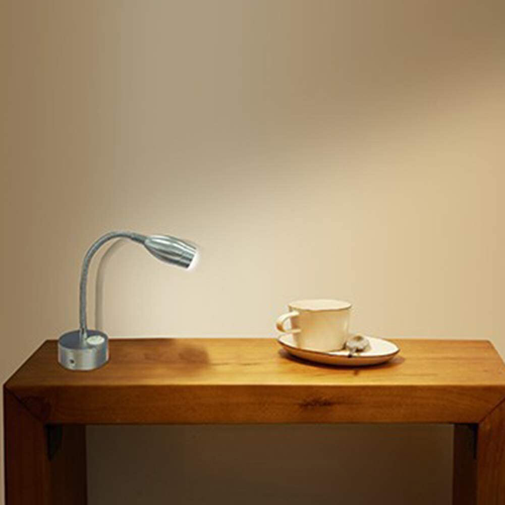 LED Flexible Gooseneck Spotlight 360 Degree Rotation Bedside Switch Lamp