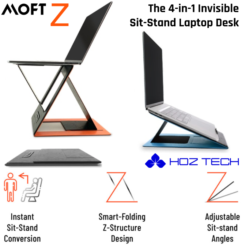 MOFT Z 4in1 Invisible SitStand Laptop Desk Portable Foldable Height Adjustable Laptop Stand