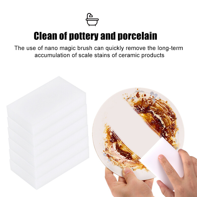 100PCS Magic Sponge Eraser Cleaning Melamine Multi-use Foam Cleaner White 10x6x2cm