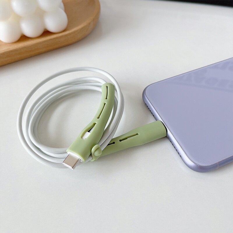 Charger Protector Set/Charging Cable Protector Cover Soft Silicone  Compatible for iphone5W Fast Charger and Type-c to Lighting Port cable [cchoice]
