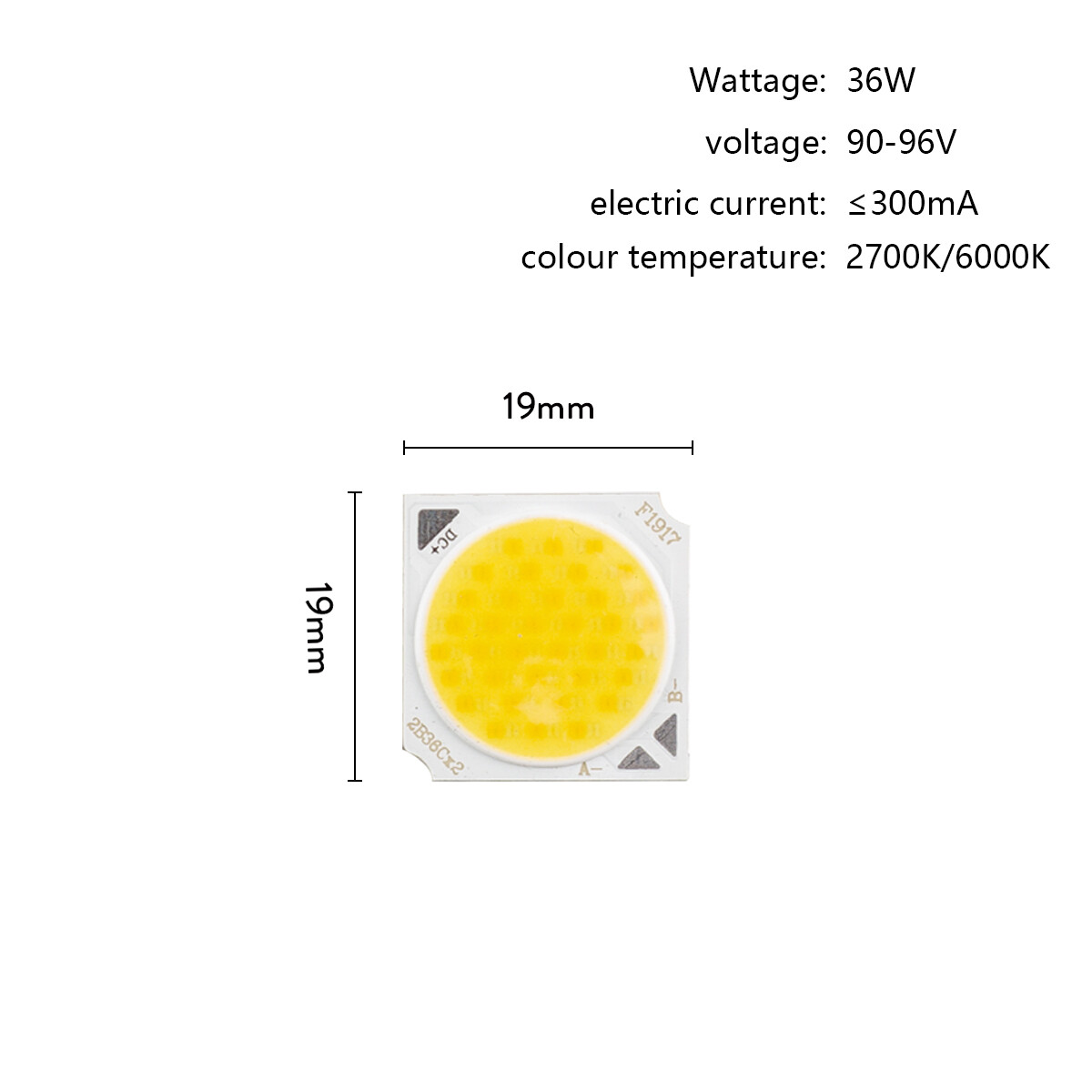 2pcs led dual color cob chip 15v 36v 54v 72v 90v cool warm white 5w 7w 12w 18w 24w 36w for diy spotlight track flood light