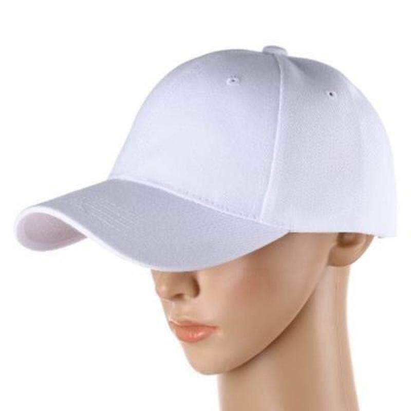 ADJUSTABLE BASEBALL PEAKED CAP FOR OUTDOOR SUNSHADE ADULT SPORT HAT (WHITE)