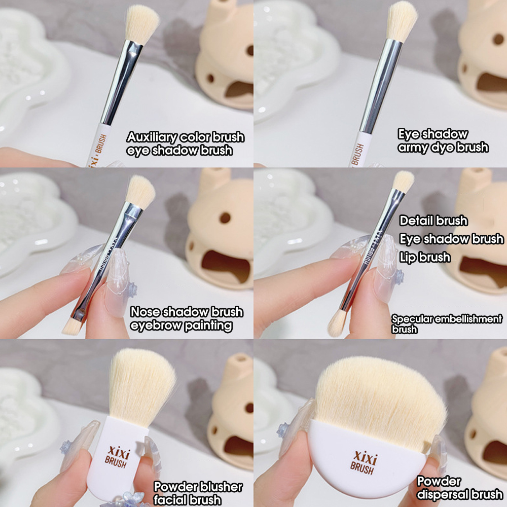 Bộ 6 Cọ Trang Điểm Du Lịch Mini Cọ Che Khuyết Điểm Mềm Cầm Tay Dụng Cụ Đánh Phấn Mắt Nền Làm Đẹp Kèm Hộp
