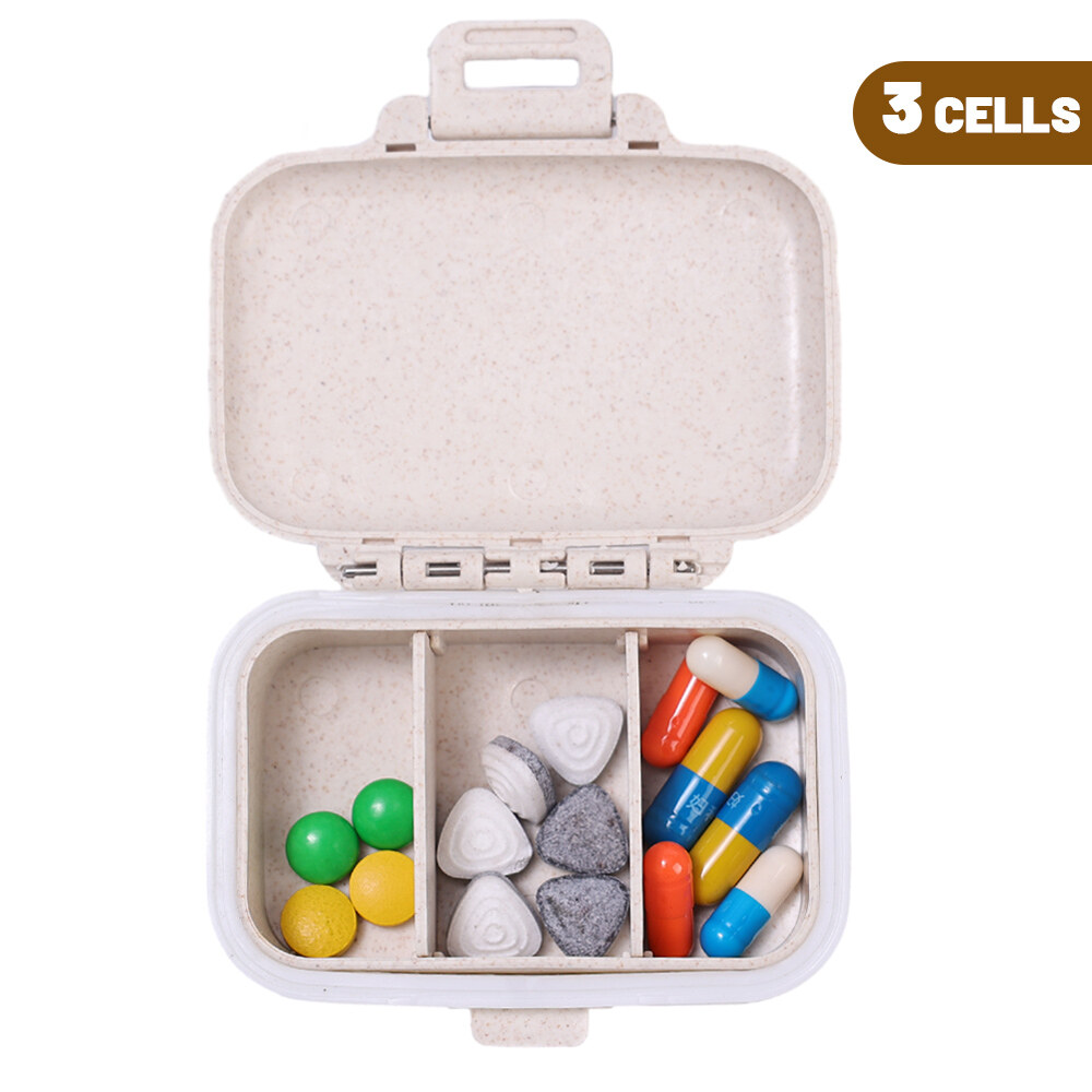 3 Cell Small Pill Box Portable Mini Cell Storage Box Portable Waterproof Square Pill Box