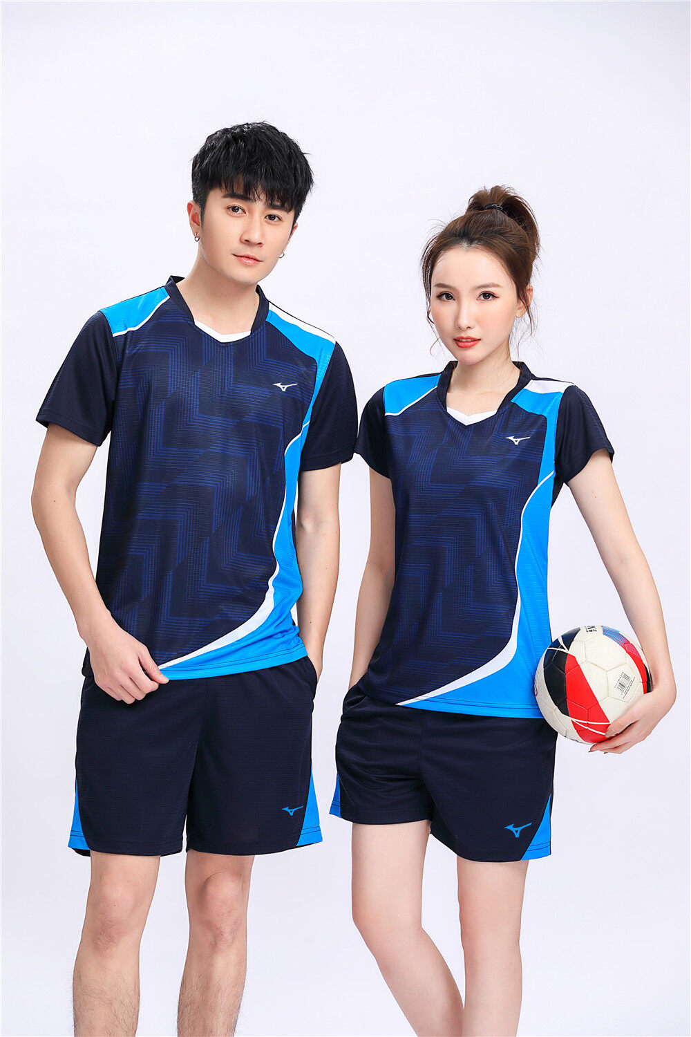 Quần Áo Cầu Lông Nhanh Khô Mizuno 2021 Bộ Đồ Đen Nam Nữ, Quần Áo Bóng Bàn Thi Đấu Tập Luyện Quần Áo Tennis Quần Short Áo Thun Ngắn Tay Bộ Đồ Màu Đen