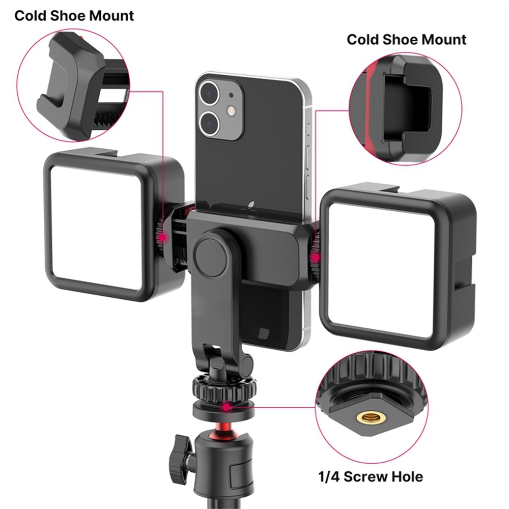 Original ST-06S 360°Rotatable Phone Mount Holder Tripod With Cold Shoe For Mic Light Phone Clip For iPhone 12 Pro max Smartphone